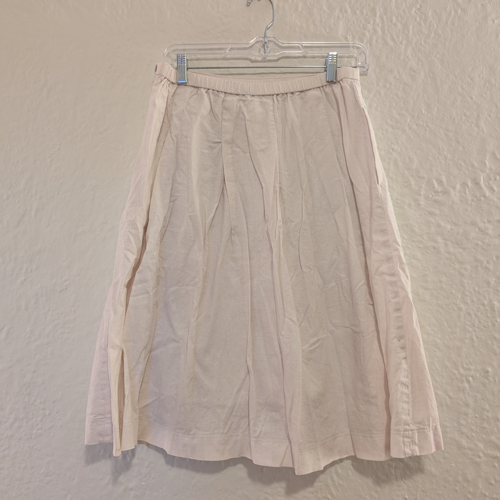 Uniqlo Linen Cream Midi Skirt
